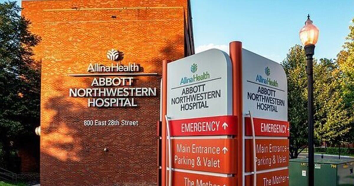 Exterior of Abbott Northwestern Hospital, part of Allina Health in Minneapolis