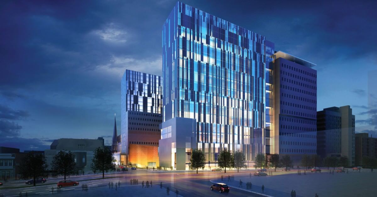 Exterior of CHUM hospital in Montreal, Canada